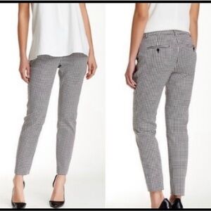 THEORY Treeca CL Winhall Black White Houndstooth Ankle Pants  Women’s Si…